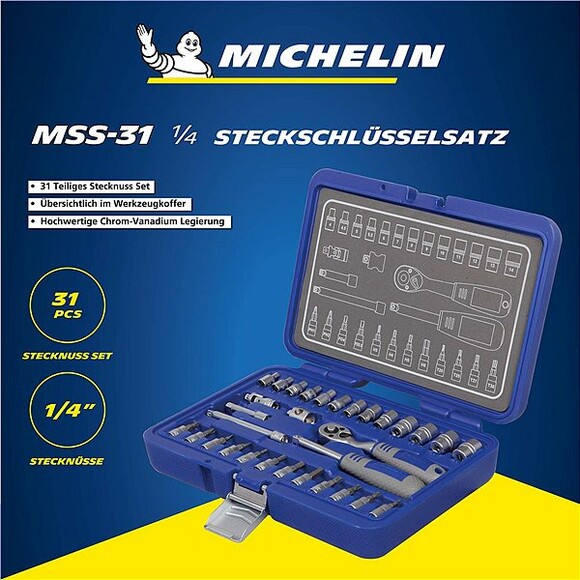 Набір торцевих головок Michelin MSS-31-1/4 (31 шт) фото 3