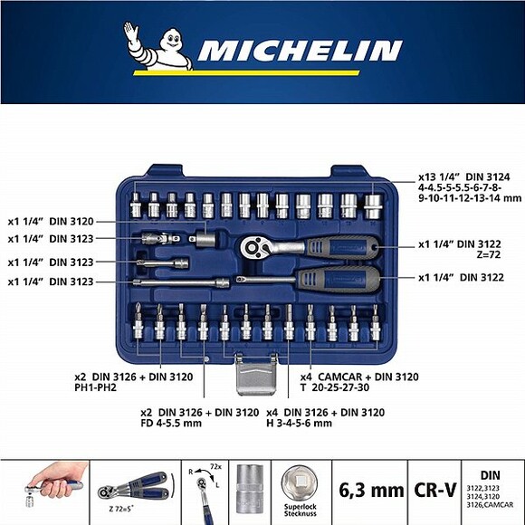 Набор торцевых головок Michelin MSS-31-1/4 (31 шт) изображение 4