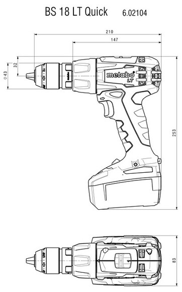 Аккумуляторная дрель-шуруповерт Metabo BS 18 LT Quick (602104840) без АКБ и ЗУ изображение 11