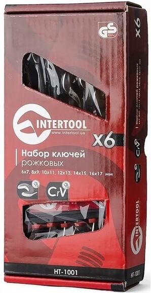 Набор рожковых ключей Intertool 6х17 мм, 6 шт CrV (HT-1001) изображение 8