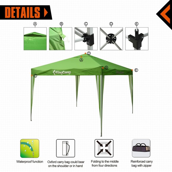 Тент-шатер KingCamp Gazebo (KT3050) Green фото 2