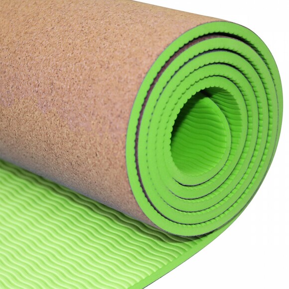 Коврик для йоги и фитнеса SportVida TPE+Cork 0.4 см (SV-HK0317) изображение 4