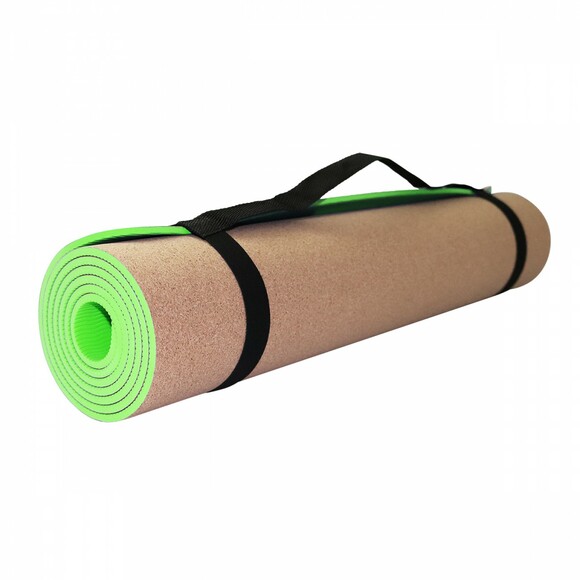 Килимок для йоги та фітнесу SportVida TPE+Cork 0.4 см (SV-HK0317) фото 3