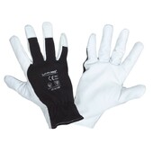 Перчатки защитные Lahti Pro с козьей кожи Kat.I (хлопок, полиэстер) бело-черные 10 (L271610K)