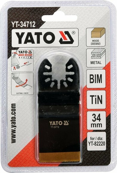 Полотно-насадка для реноватора Yato YT-34712 BIM-TIN 40 мм изображение 2