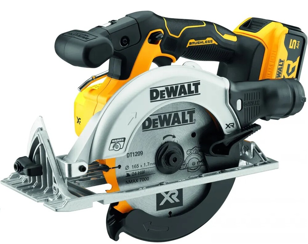 

Пила дисковая DeWALT 18 В 5 Ач 165х20 мм (DCS565P2)