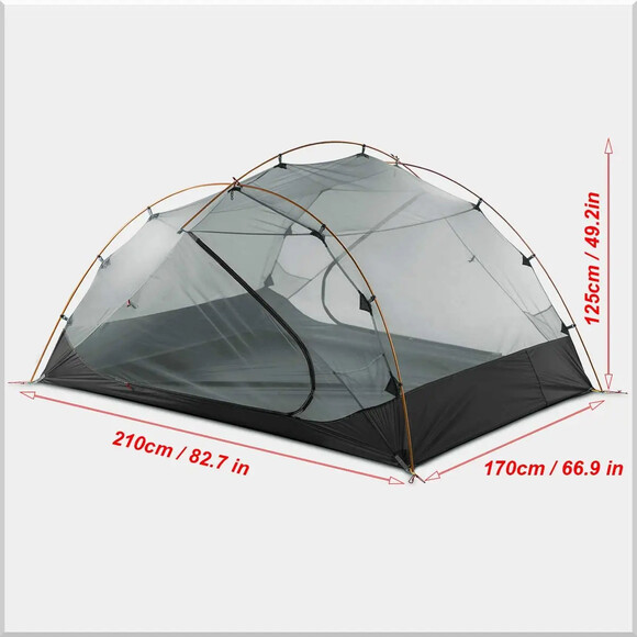 Палатка 3F Ul Gear Qingkong 3 3210T3S-GY grey (6970919900606) изображение 2