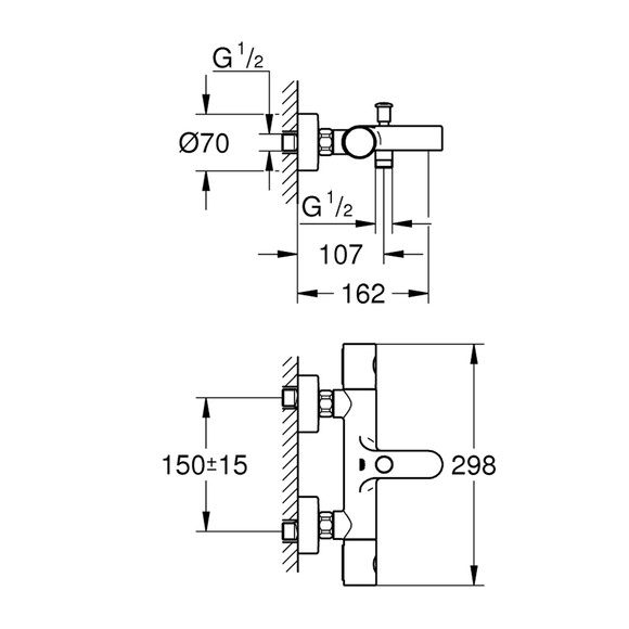 Смеситель термостатический для ванны Grohe QuickFix Precision Get (34774000) (CV033581) изображение 2