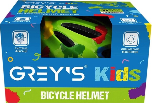 Велосипедный шлем детский Grey's, М, зеленый, матовый (GR22313) изображение 2