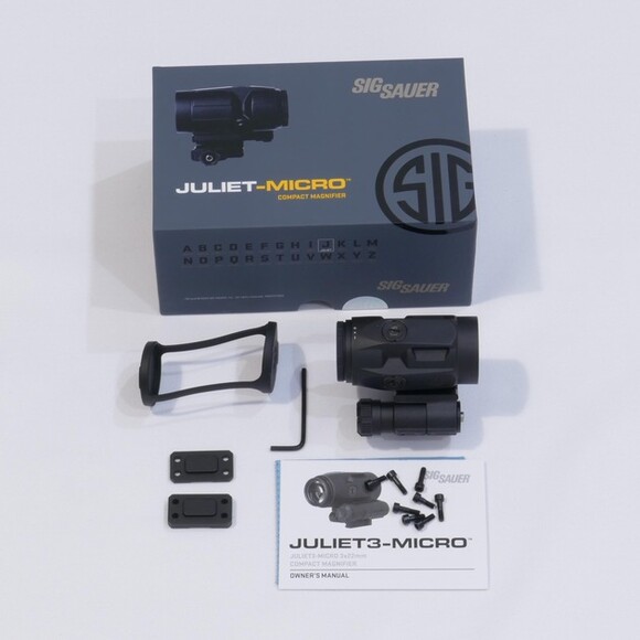 Збільшувач Sig Sauer Optics 3Х JULIET3-MICRO 3х22 мм, PUSH-BUTTON MOUNT WITH SPACERS (black) (SOJ3M001) фото 5