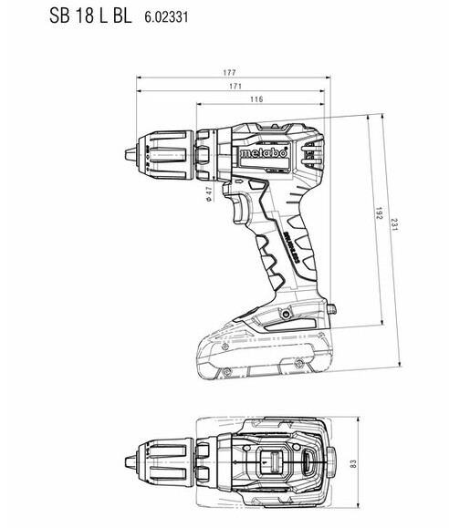 Аккумуляторный ударный шуруповерт Metabo SB 18 L BL LiHD 2x4.0 (602331800) изображение 2