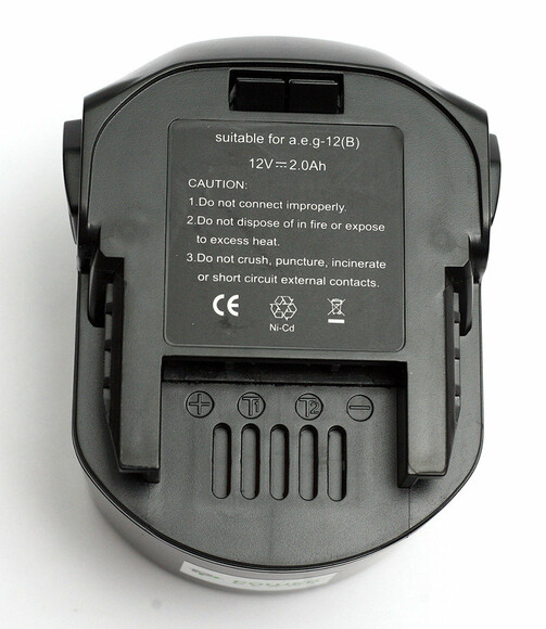 Акумулятор PowerPlant для шурупокрутів та електроінструментів AEG GD-AEG-12 (B), 12 V, 2 Ah, NICD B1214G (DV00PT0024) фото 2