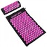Коврик акупунктурный с валиком SportVida Black/Pink Аппликатор Кузнецова 66x40 см (SV-HK0352)