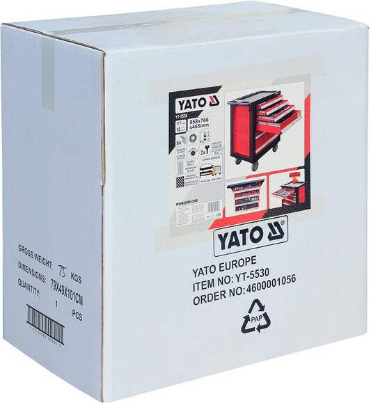 Шкаф с инструментами Yato 6 отделов 958x766x465 мм 177 шт (YT-5530) изображение 9