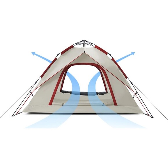 Палатка автоматическая Naturehike NH21ZP008 (серо-красный) (6927595777572) изображение 4