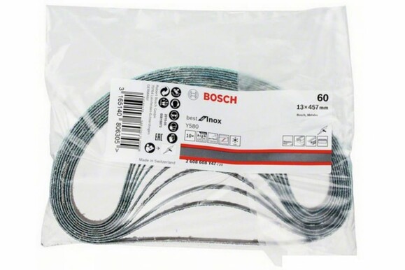 Шліфстрічка Bosch Best for INOX Y580, K60, 13x457 мм, 10 шт. (2608608Y47) фото 2