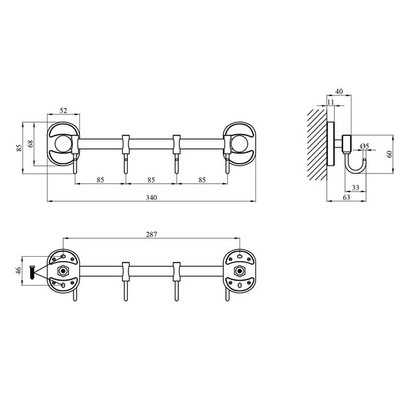 Крючок для ванной комнаты Kroner KRM Elbe-ACC2914-4 (CV022876) изображение 5