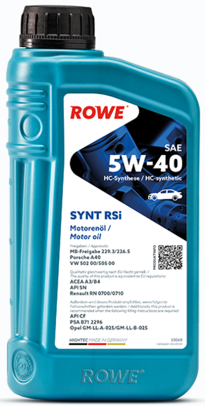 Моторна олива ROWE HighTec Synt RSi SAE 5W-40, 1 л (20068-0010-99)