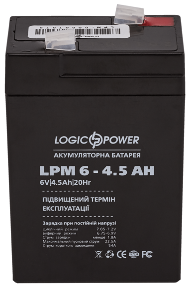 Аккумулятор Logicpower AGM LPM 6-4.5 AH изображение 2