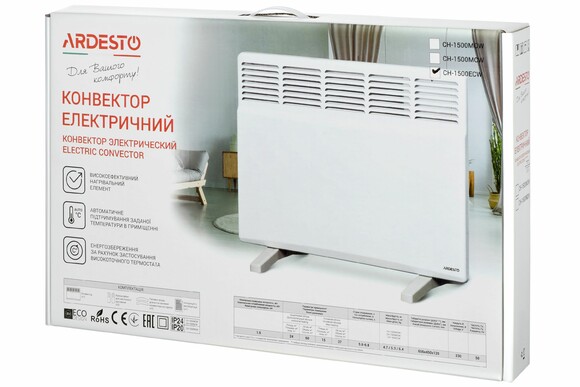 Конвектор электрический Ardesto СН-1500ECW изображение 7