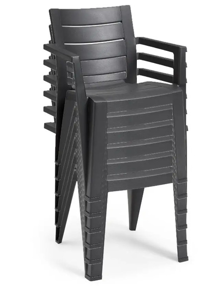 Садовий пластиковий стілець Keter Julie Dining Chair, графіт (246188) фото 6
