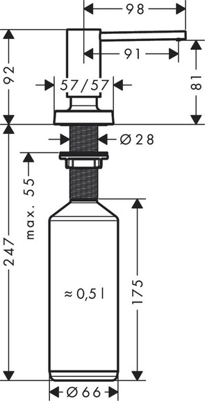 Диспенсер для жидкого мыла Hansgrohe A71 (хром) (40468000) изображение 5