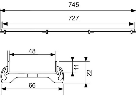 Решетка для душевого канала Tece Drainline Plate, 800 мм (600870) изображение 2