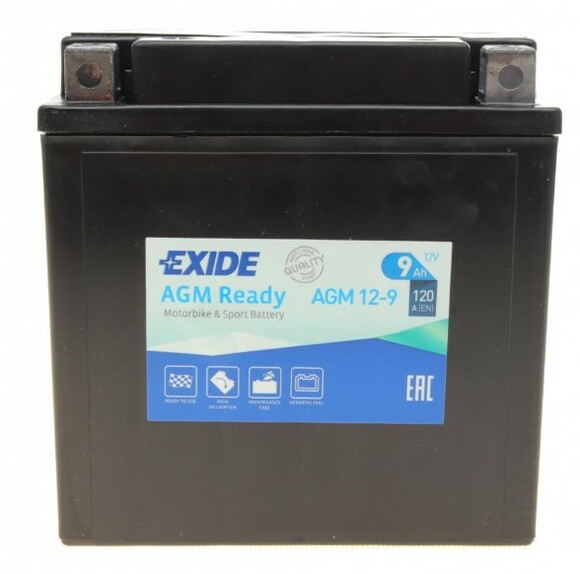 Акумулятор EXIDE AGM12-9, 9Ah/120A фото 2