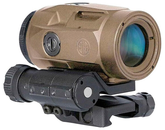 Збільшувач Sig Sauer Optics 3Х JULIET3-MICRO 3х22 мм, PUSH-BUTTON MOUNT WITH SPACERS (FDE) (SOJ3M001FDE)