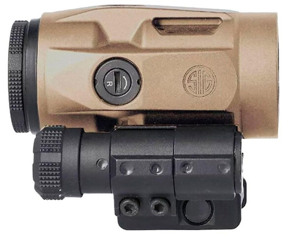 Збільшувач Sig Sauer Optics 3Х JULIET3-MICRO 3х22 мм, PUSH-BUTTON MOUNT WITH SPACERS (FDE) (SOJ3M001FDE) фото 2