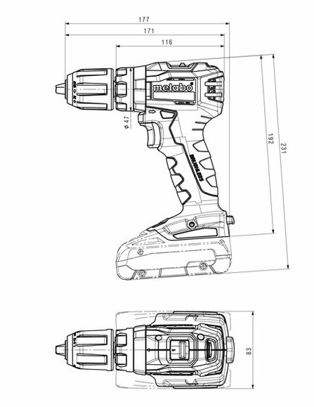 Аккумуляторный ударный шуруповерт Metabo SB 18 L BL каркас (602331890) (без аккумулятора и ЗУ) изображение 2