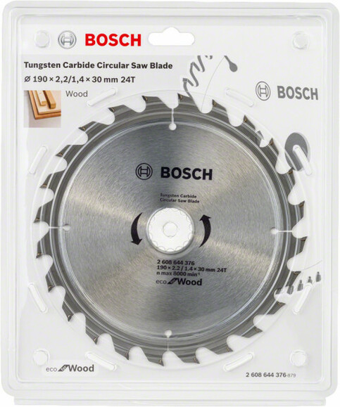 Пильный диск Bosch ECO WO 190x30 24 зуб. (2608644376) изображение 2