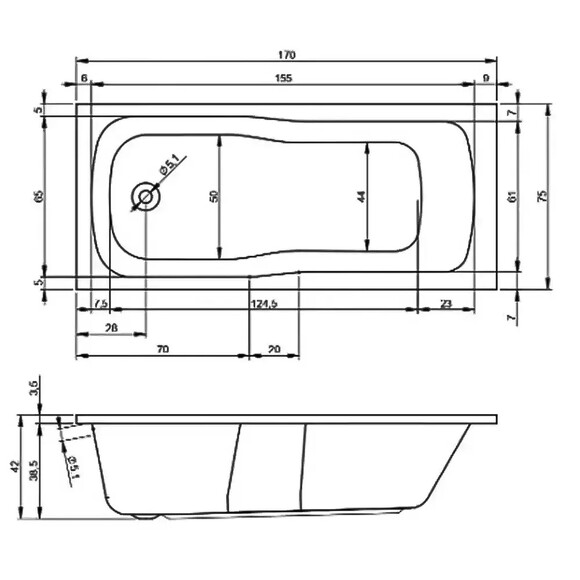 Ванна DEVIT COMFORT 170х75 см, з ніжками (17075234) фото 2