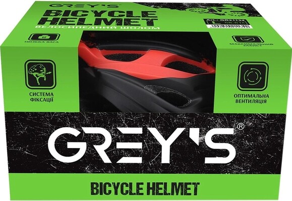 Велосипедный шлем Grey's, L, черно-красный, матовый (GR21134) изображение 2