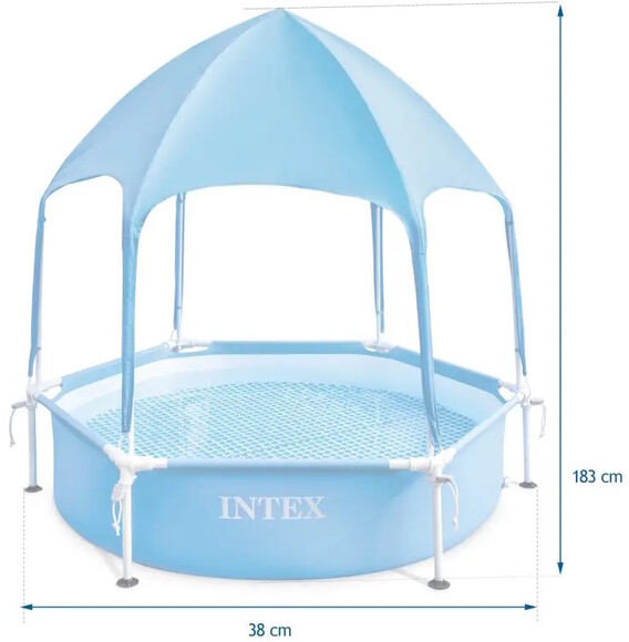 Круглый каркасный бассейн INTEX, 183х38 см, душ, навес (28209) изображение 2