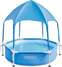 Круглый каркасный бассейн INTEX, 183х38 см, душ, навес (28209)