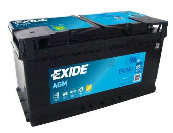 Акумулятор EXIDE EK960 (Start-Stop AGM) (аналог EK950), 96Ah/850A