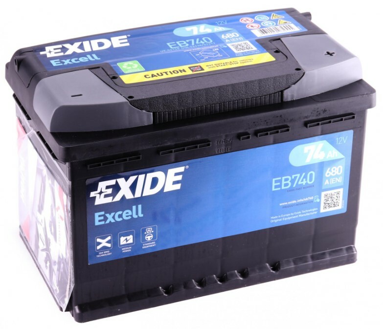 

Акумулятор EXIDE EB740 Excell, 74Ah/680A