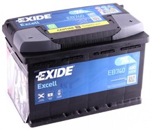 Акумулятор EXIDE EB740 Excell, 74Ah/680A 
