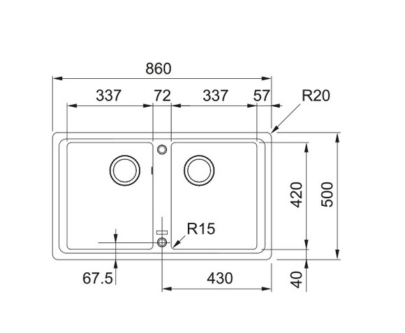 Мийка кухонна Franke Basis BFG 620 (онікс) (114.0363.940) фото 2