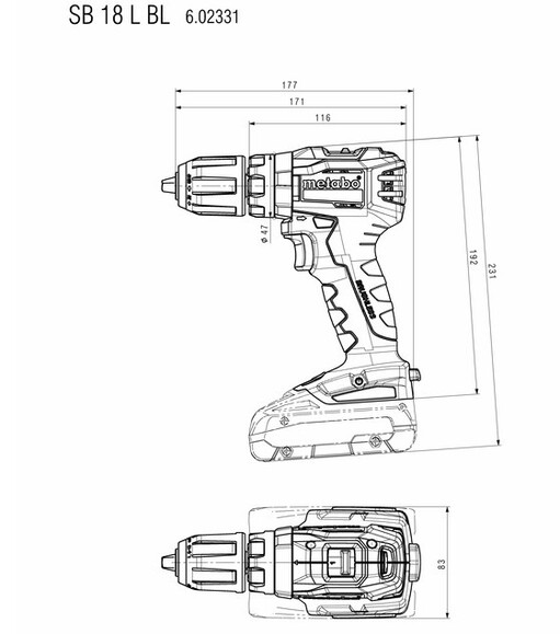 Аккумуляторный ударный шуруповерт Metabo SB 18 L BL каркас MetaLoc (602331840) (без аккумулятора и ЗУ) изображение 2