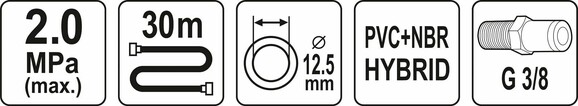 Шланг пневматичний гібридний Yato 12.5 мм x 30 м (YT-24238) фото 3