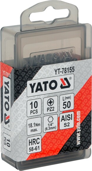 Бита YATO PZ2 x 50 мм, 10 шт (YT-78155) изображение 2