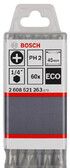 Біта двостороння Bosch ECO PH2/PH2, 45 мм, 60 шт. (2608521263)
