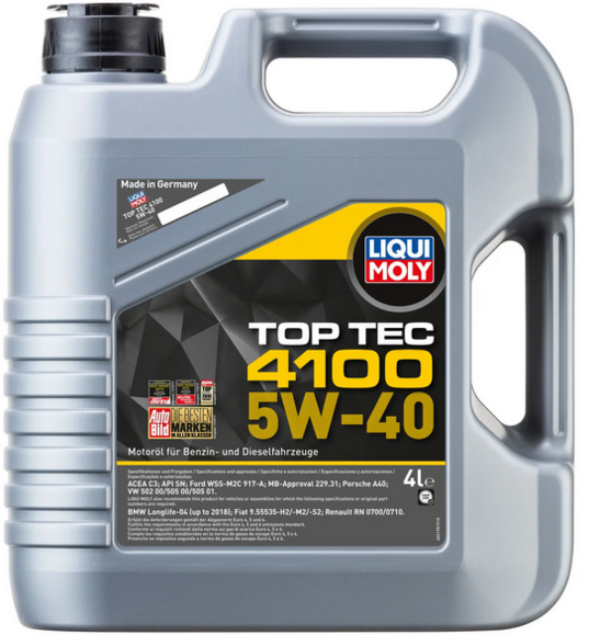 Синтетическое моторное масло LIQUI MOLY Top Tec 4100 SAE 5W-40, 4 л (2195)