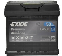 Аккумулятор EXIDE EA530 Premium, 53Ah/540A