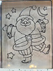 Новогодняя наклейка для окон Jumi Санта, с красками, 16х12 см (5900410886827)