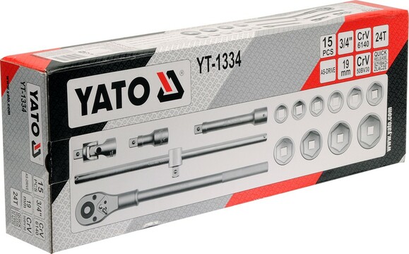 Набор торцевых головок Yato YT-1334 изображение 3