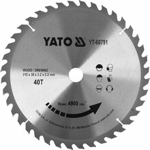 Диск пильний по дереву з побідитовими напайками Yato YT-60791 (315x30x3.2x2.2 мм), 40 зубців
