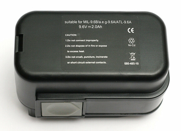 Акумулятор PowerPlant для шурупокрутів та електроінструментів AEG GD-AEG-9.6, 9.6 V, 2 Ah, NICD B9.6 (DV00PT0022) фото 2